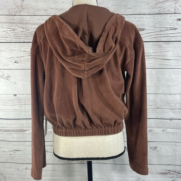 Young Fabulous & Broke Anthropology Small Cropped Jacket Velour Full-Zip Hooded - Picture 4 of 9